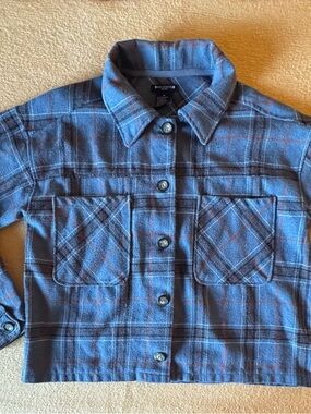 Architect Blue Plaid Button-Front Shirt Jacket